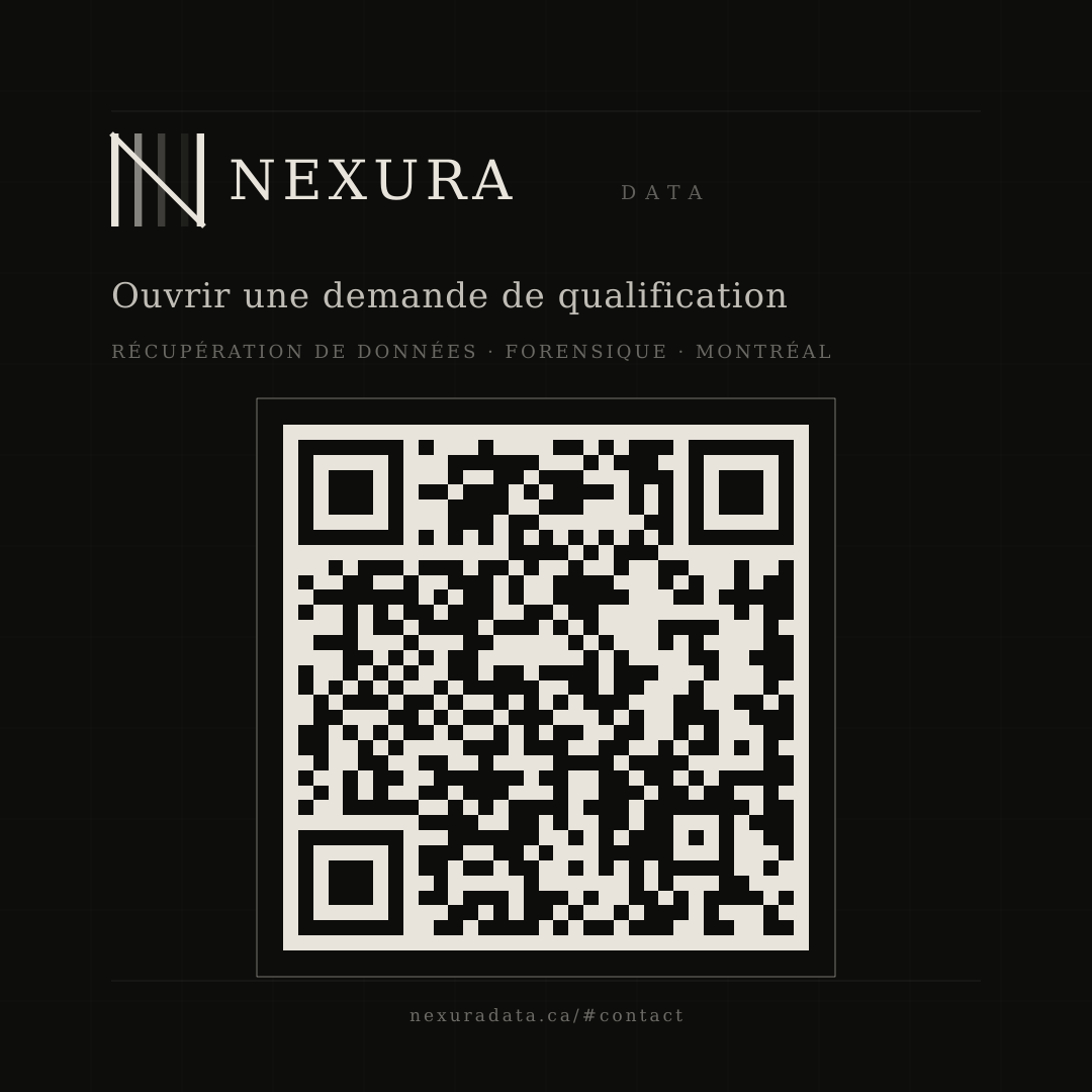 QR code de contact NEXURADATA